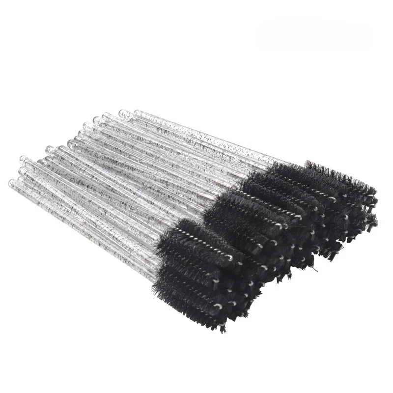 50Pcs Crystal Eyebrow Brush Disposable Diamond Handle Mascara Wand Applicator for Eye Lashes And Eyelash Extensions