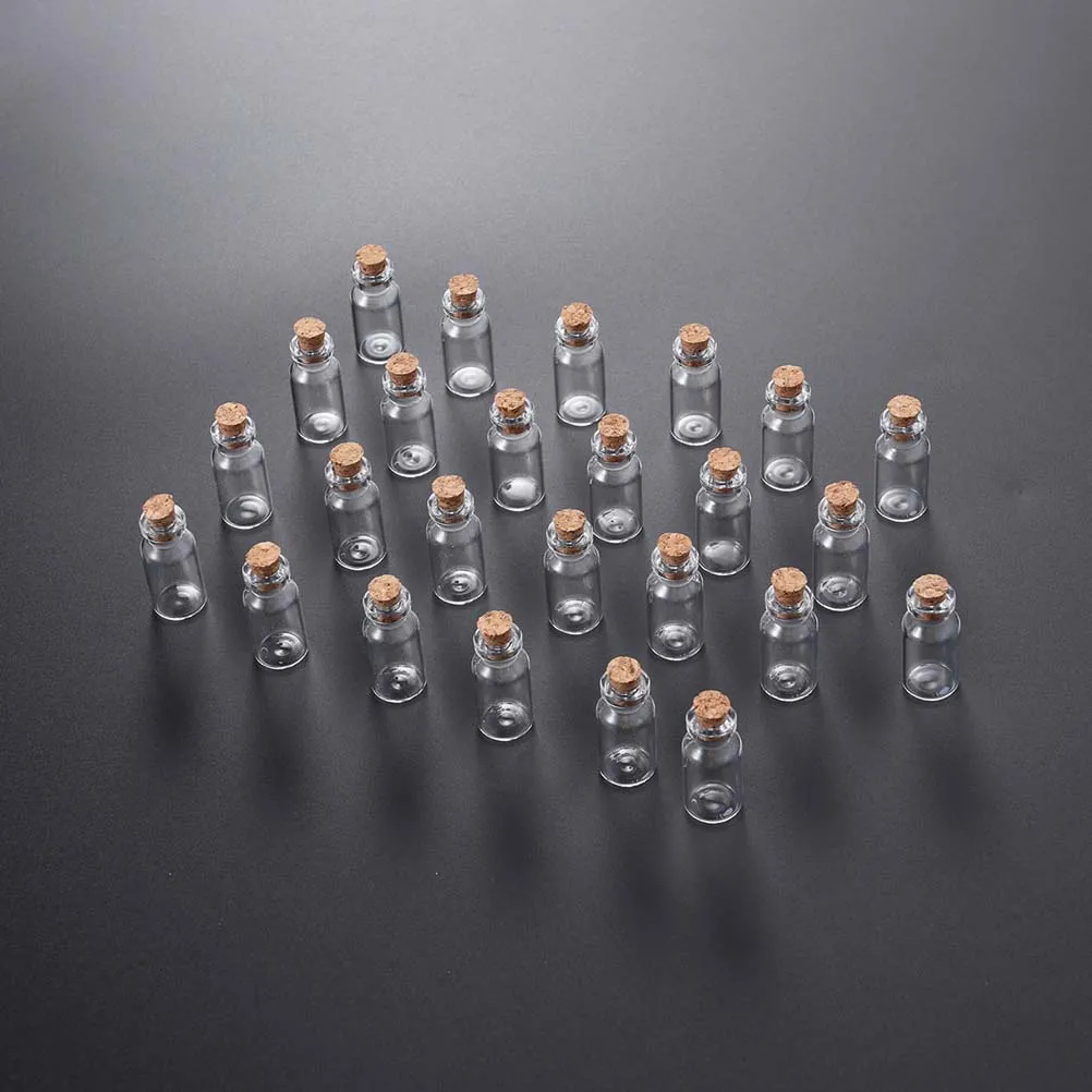 

25 PCS Clear Glass Test Tubes with Caps Multi-function Separation Bottles Candy Travel Lotion Containers Tubes - 16x35x