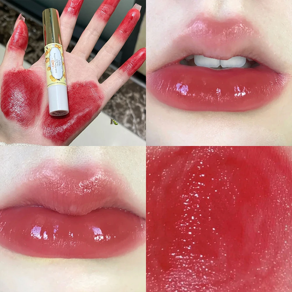 Fruit Lip Balm Color Change Batom, Natural Pêssego Lip Gloss, Hidratante Redução Lip Lines, Geléia Plump, Lip Care Cosméticos, 1Pc