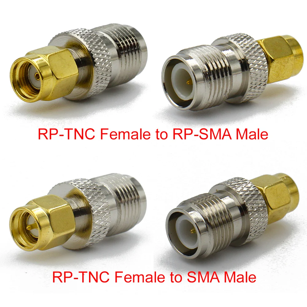 TNC\\RP-TNC to SMA\\RP-SMA Connector Male Plug & Female Jack Straight RF COAXIAL Adapter 50ohm Wire Terminals Test Converter Brass