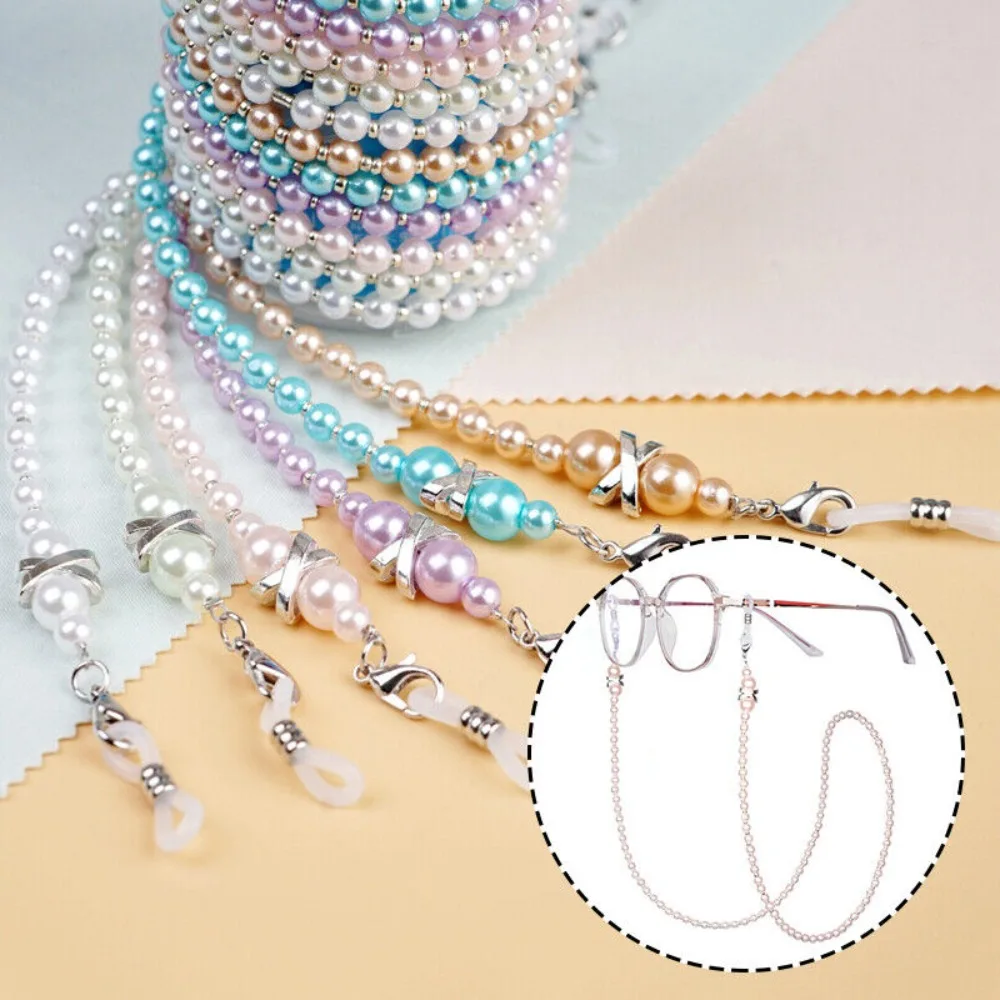Portable Imitation Pearl Eyeglass Rope Anti Detachment Antiskid Eyeglass Chain Buckle Glasses Strap Outdoors