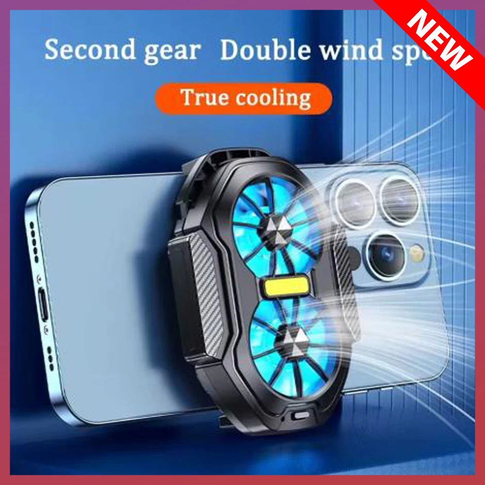 NEW Phone Cooler 600mAh Dual Fan Rechargeable Radiator Game Cooling Back Clip Mute for Smartphones Universal Cooling Fan