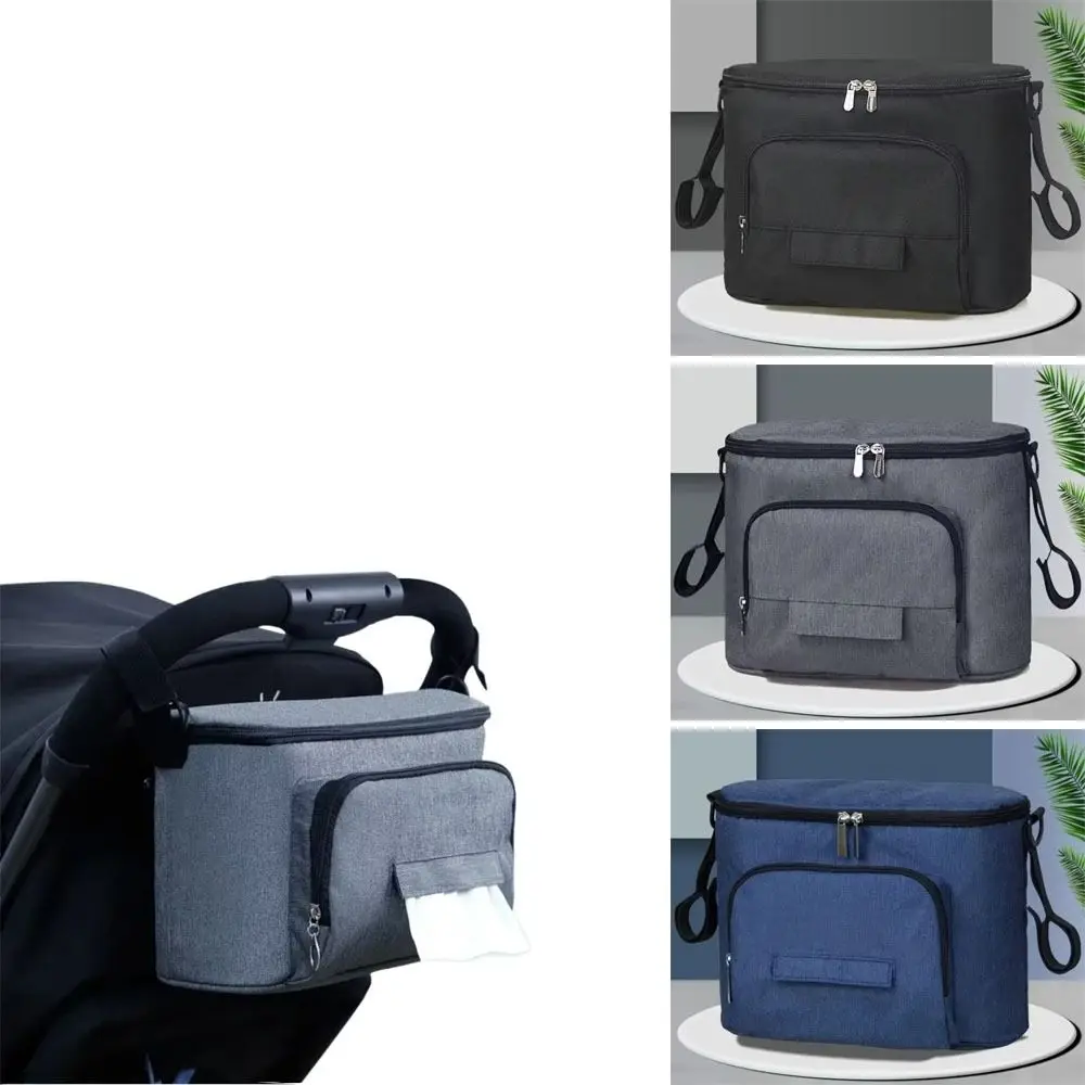 

Portable Mummy Bag Solid Color Large Capacity Stroller Organizer Bags Multifunctional Baby Stroller Diaper Bag