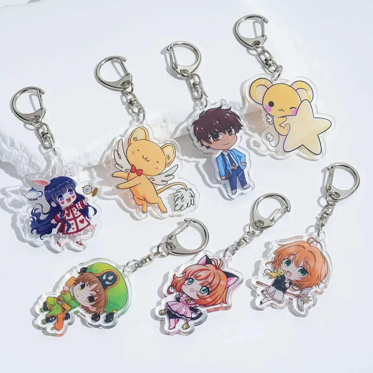 Acrylic Cartoon Anime Pendant Keychains Holder Car Key Chain Key Ring Bag Hanging Jewelry Gifts Accessories Card Captor Sakura