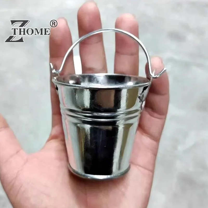 Gathering With Handle Bucket Glass Reusable Portable Mini Bucket Cup Leak Prevention Metal Drinking Cup Party