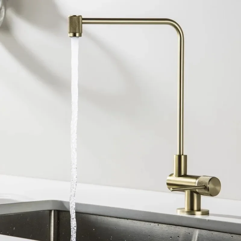 

Brushed Gold/Black/Chrome Kitchen Direct Drinking Faucet Total Brass Lead Free Single Cold Sink Tap Outdoor Water tap