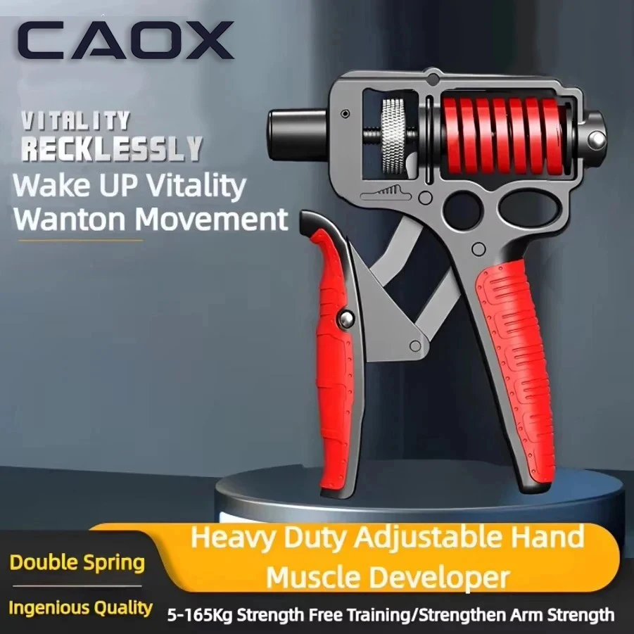5-165Kg Adjustable Heavy Hand Grip Exercise Strengthener Gripper Finger Expander Arm Wrist Forearm Trainers Fitness Steel Spring