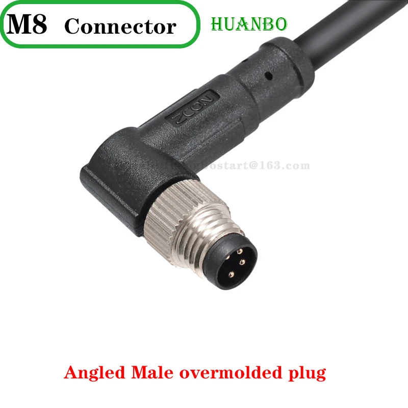 Aviation Plug M8 Straight Head 3 4 5 6 8 Core IP67 Waterproof Connector Harness Unshielded Wire