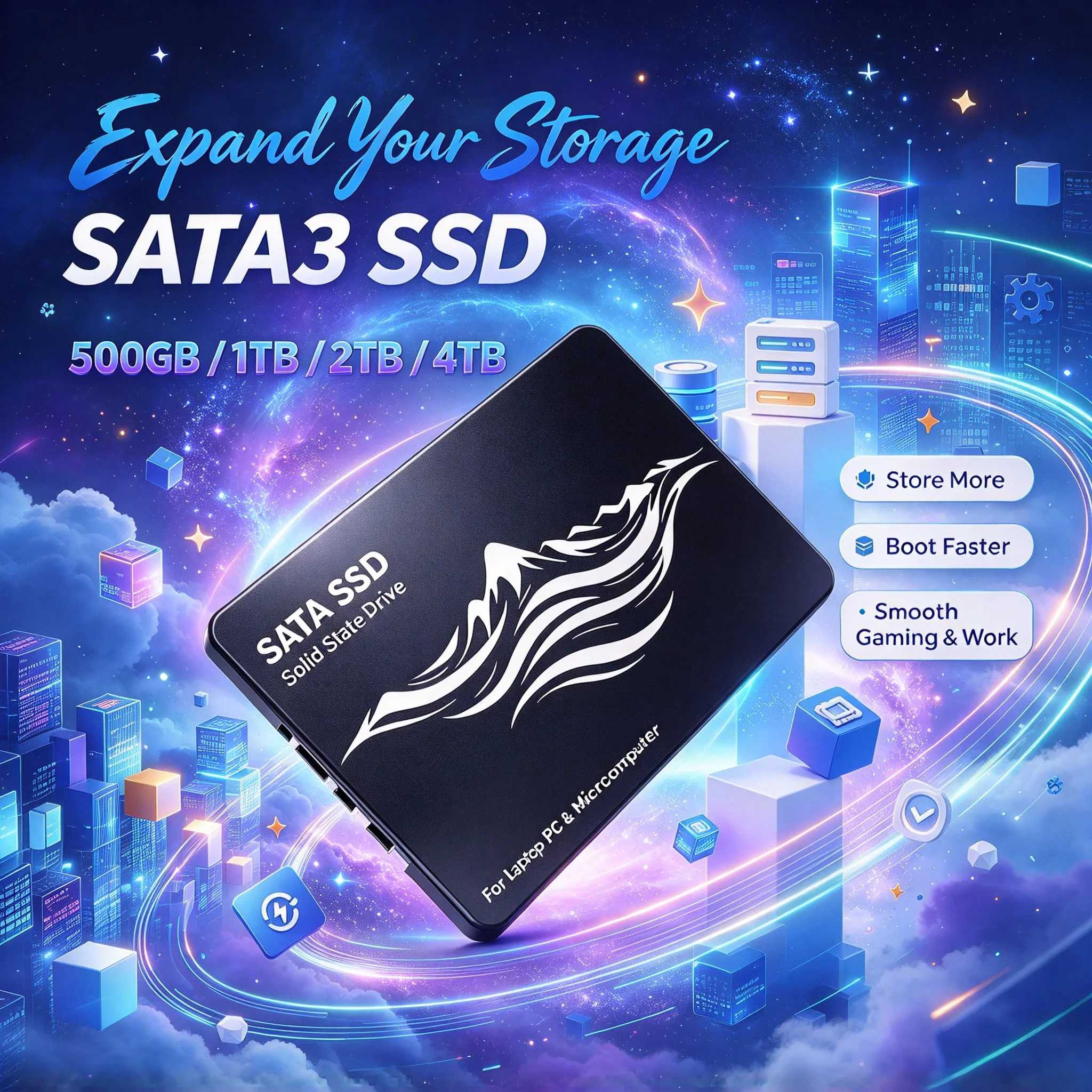 2026 2.5 Inch SATA 3.0 SSD 4TB Internal Solid State Drive High Speed Hard Disk for Desktop Laptop PC Microcomputer Upgrade New