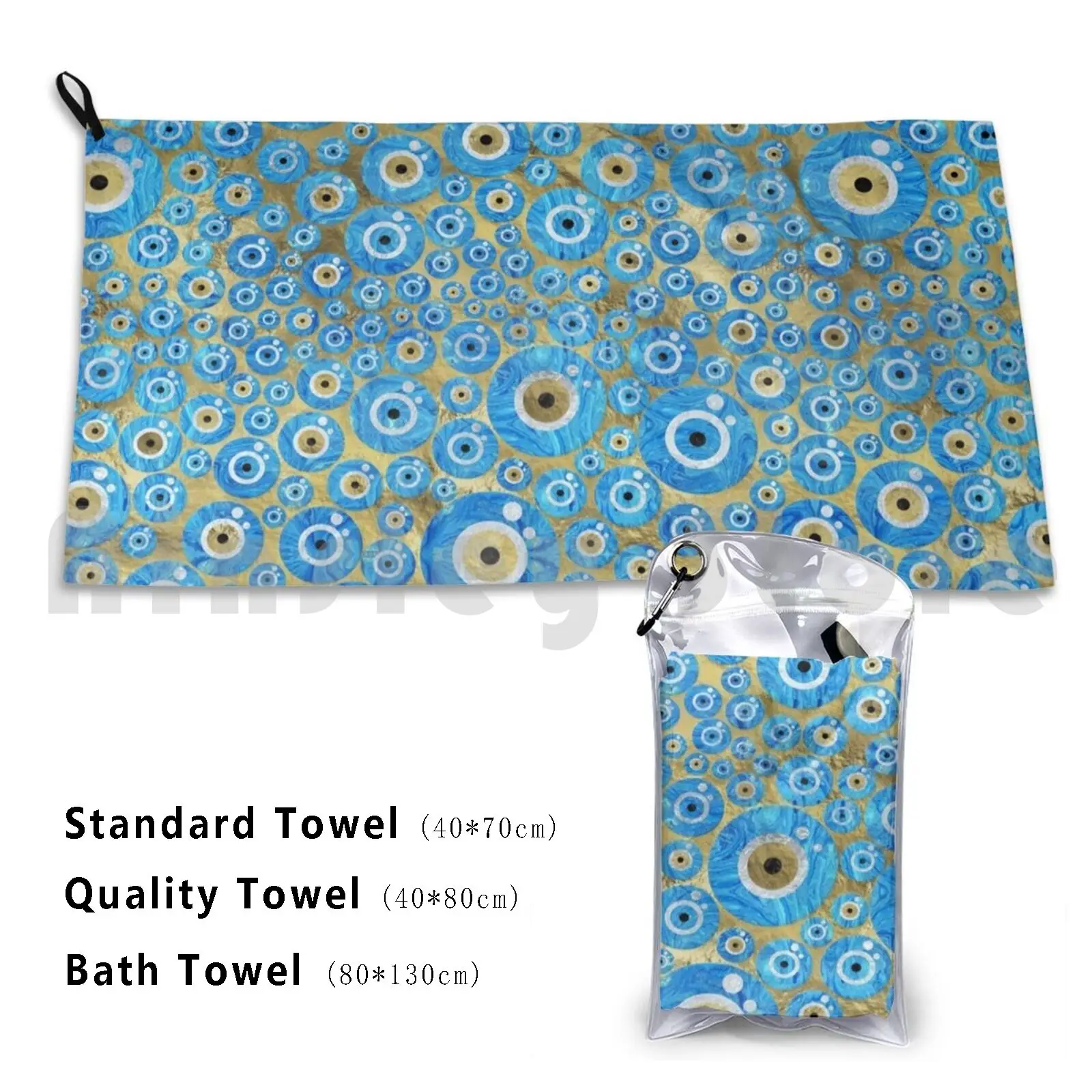 Greek Blue Glass Evil Eye Amulet Custom Towel Bath Towel Greek Greek Amulet Greek Amulet Greek Eye Blue Eye