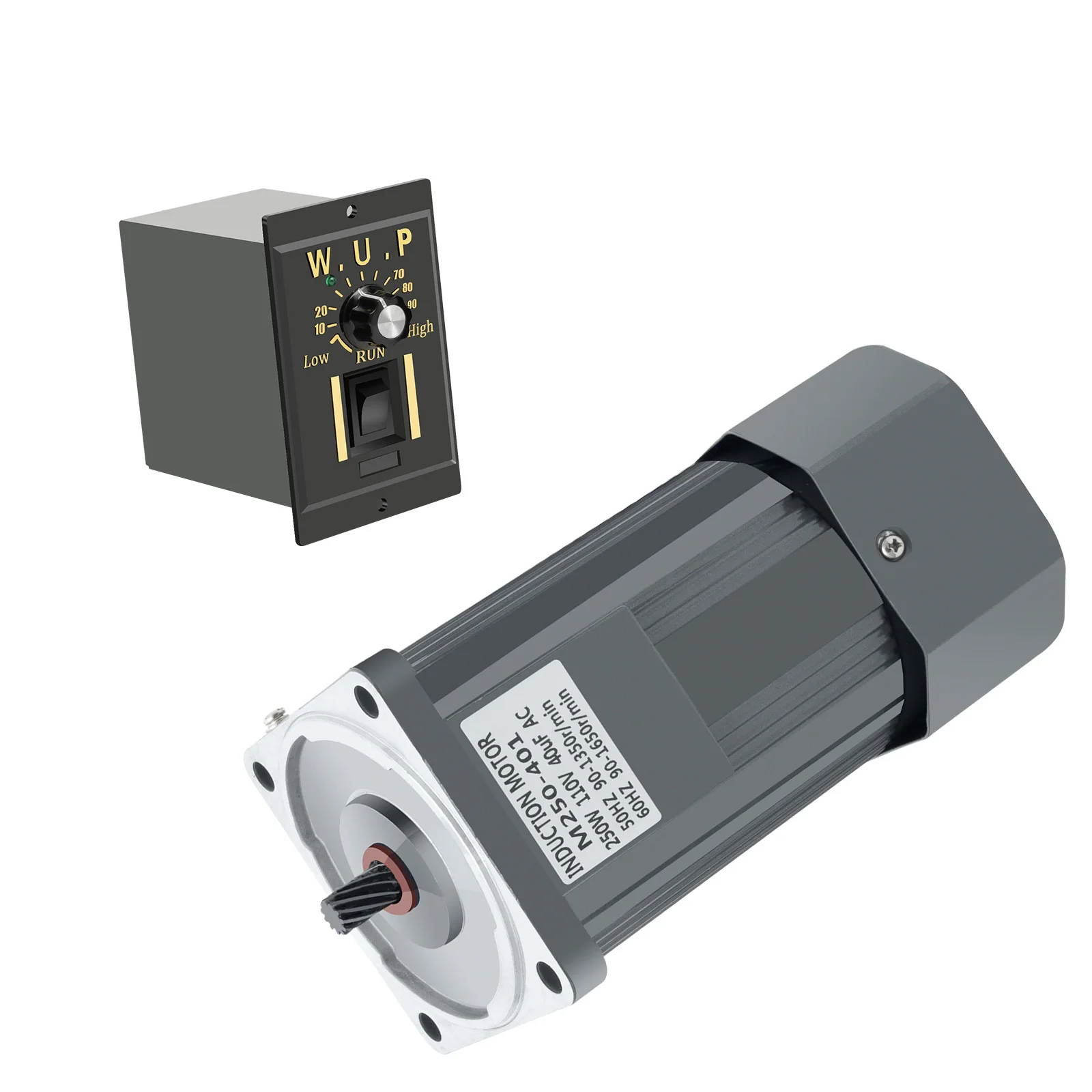 High-Efficiency Variable Speed Motor, 250W Power, Pure Copper Coils, Low Noise, Cooling Fan, Closed Design