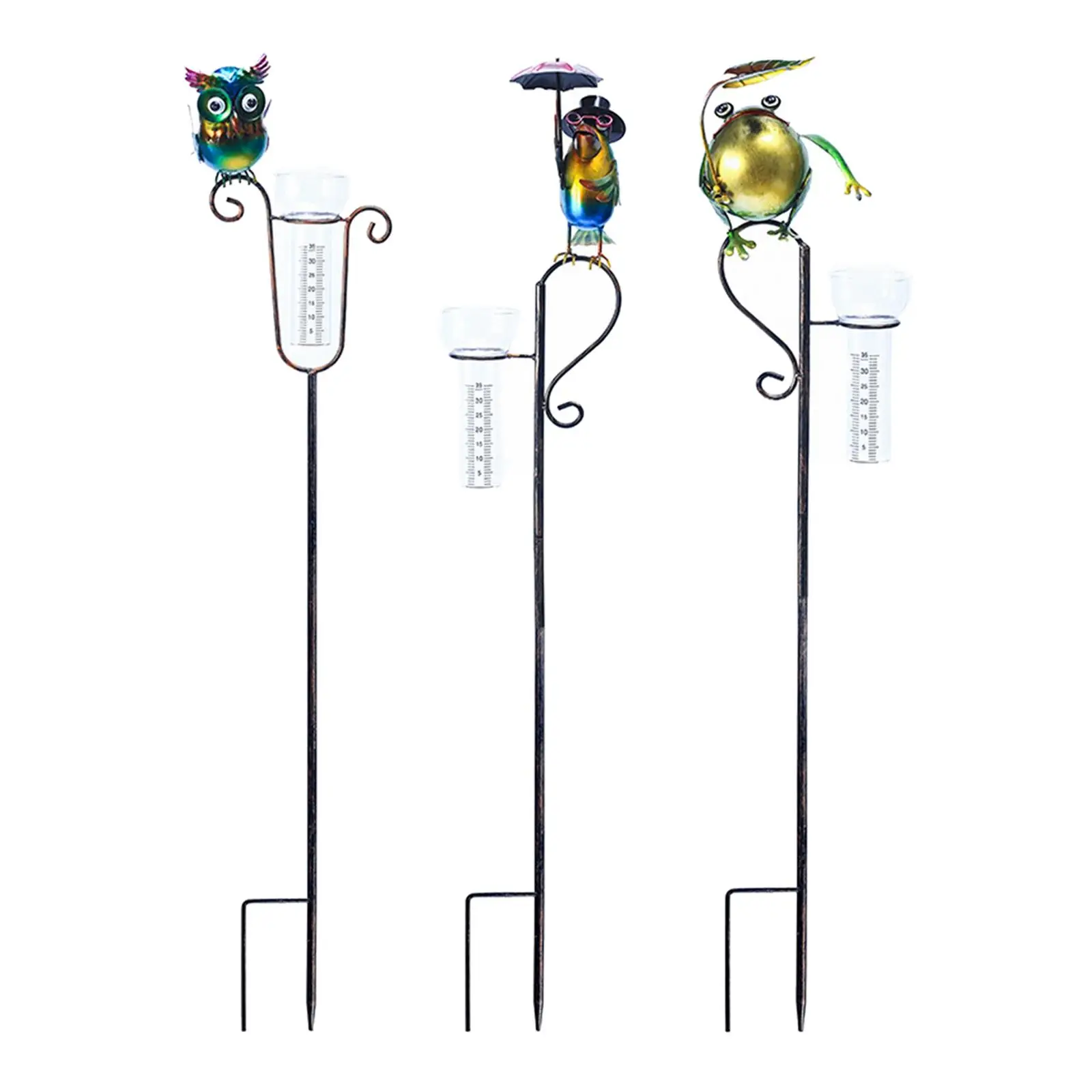 Garden Rain Measurement Tool Figurines Sculpture Animals Statues Garden Stakes Decor for Lawn Yard Patio Pathway