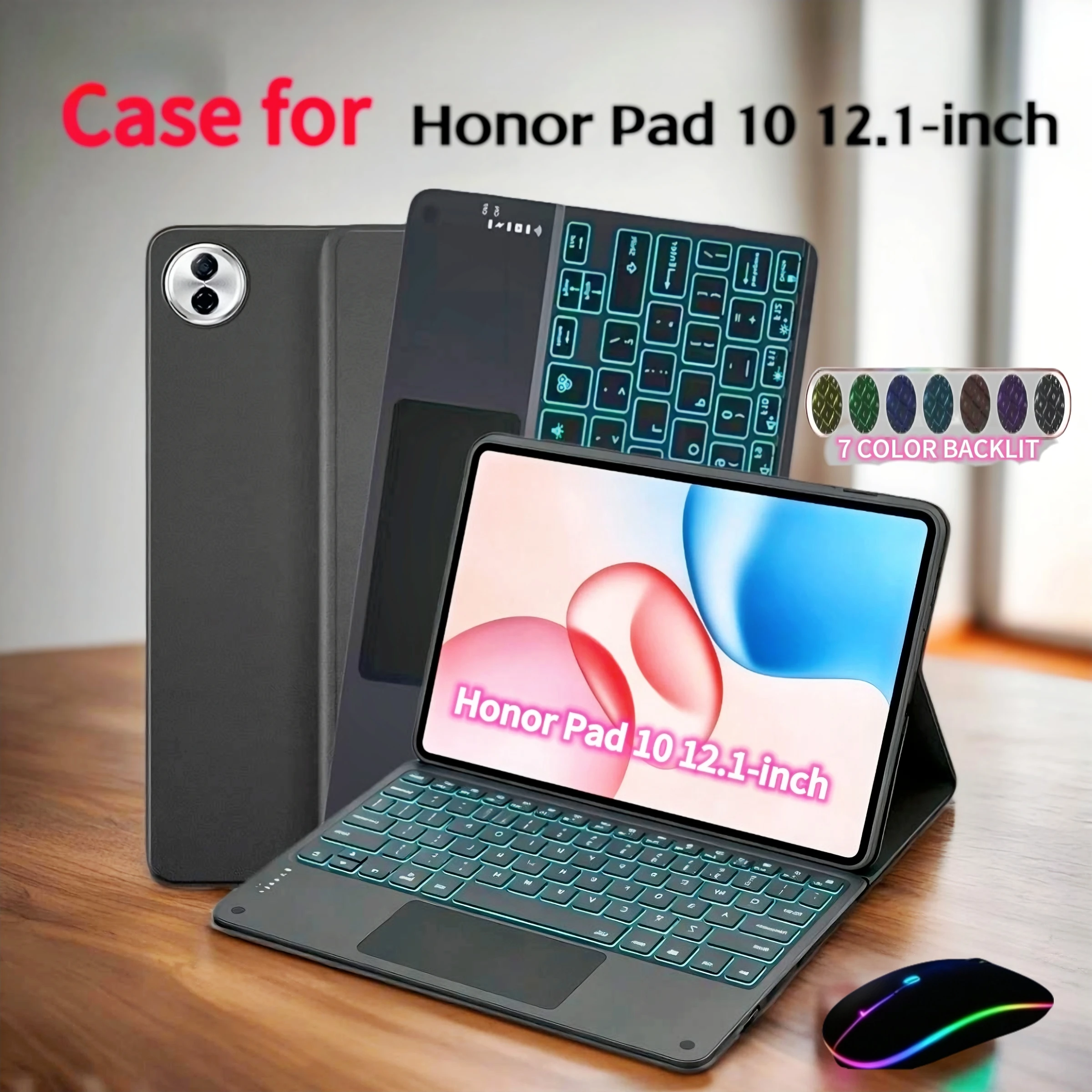 Étui pour tablette Honor Pad 10 12,1 pouces, étui de protection avec support, Smart Folio 2025, protection pour Pad 10 12,1 pouces, clavier détachable