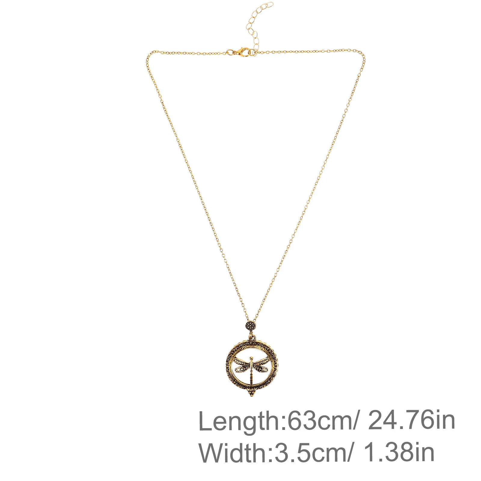 Dragonfly Magnifying Glass Necklace Pendant Retro Vintage Elegant Jewelry Gift Necklace for Women Fashion Neck Accessories
