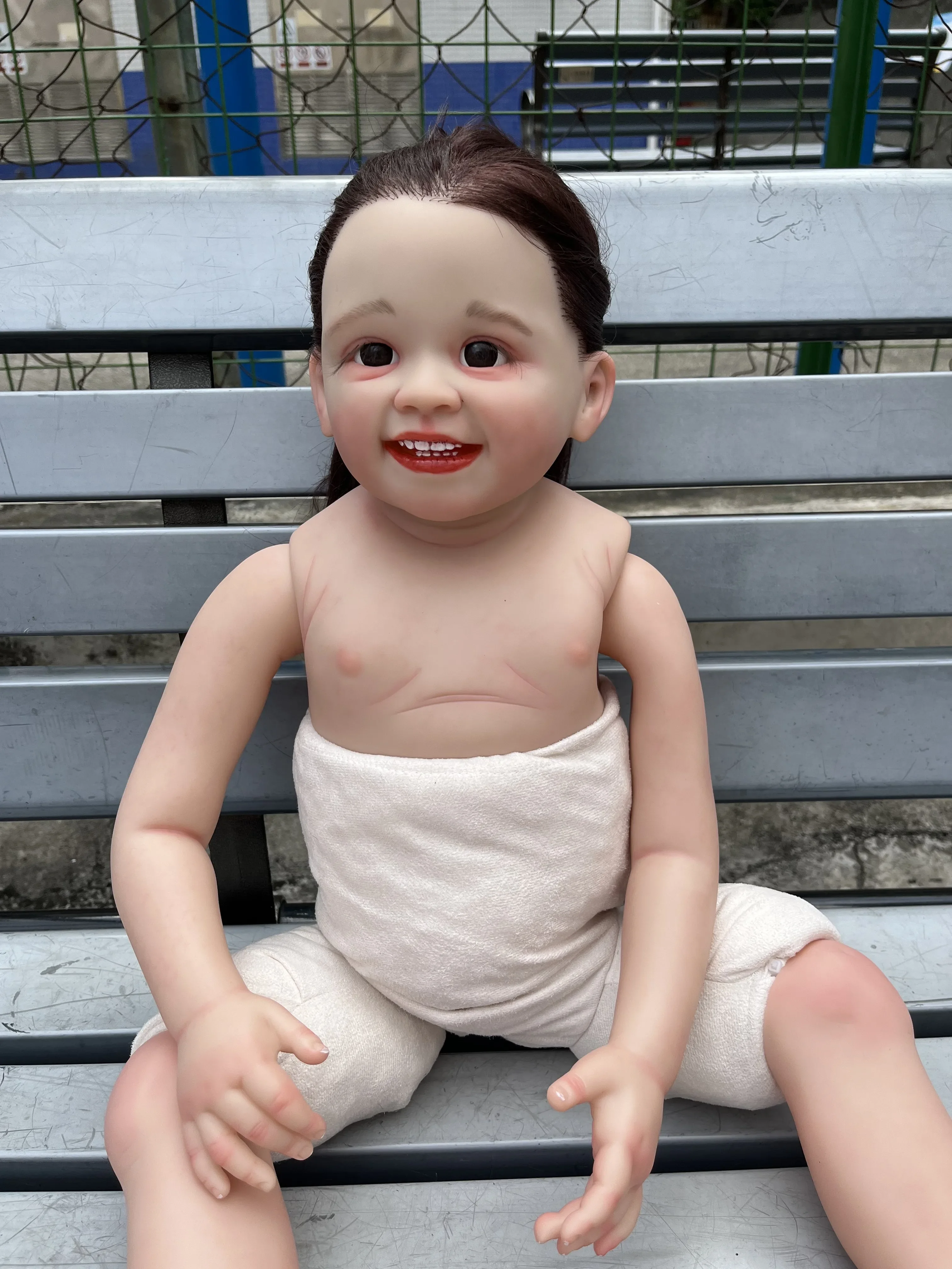 SINO-BB Customizable Collectable  Limited Supply32inch Reborn Baby Shanti Hand-Rooted Hair Painted Kit Real Photos