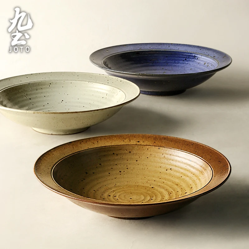 

JOTO Rough terra cotta, rustic color Handmade Rough Ceramic Serving Tray CJR0529