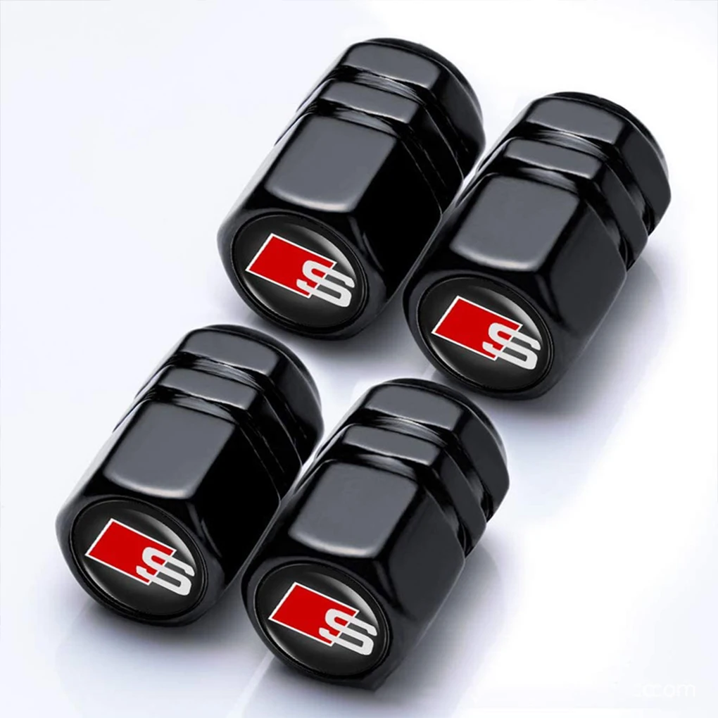 

4piece Easy To Install Tire Valve Caps For Customized And Stylish Touch Durable Wheel Tire Valve Cap black
