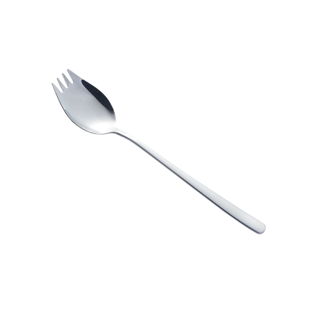 Stainless Steel Spork Silver Spoon Fork Eco Friendly Kitchen Tableware Set for Everyday Lunch Camping