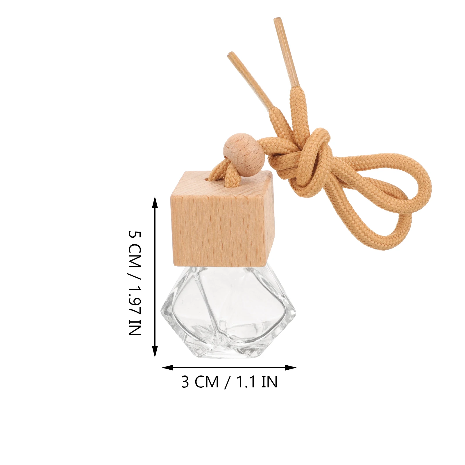 

10pcs 10ML Square Cap Perfume Bottles Car Diffuser Aroma Refillable Hanging Accessories Transparent Glass Creative Gifts
