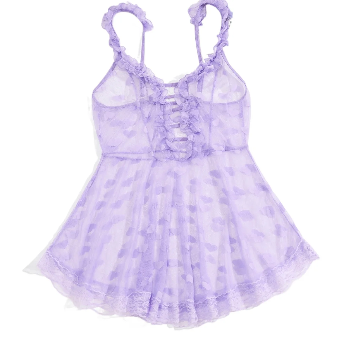 Romantic Night Lace Sexy Lingerie Dress Ruffles Women Sex Love Babydoll Hot Hollow Open Bra Nightgowns Costumes