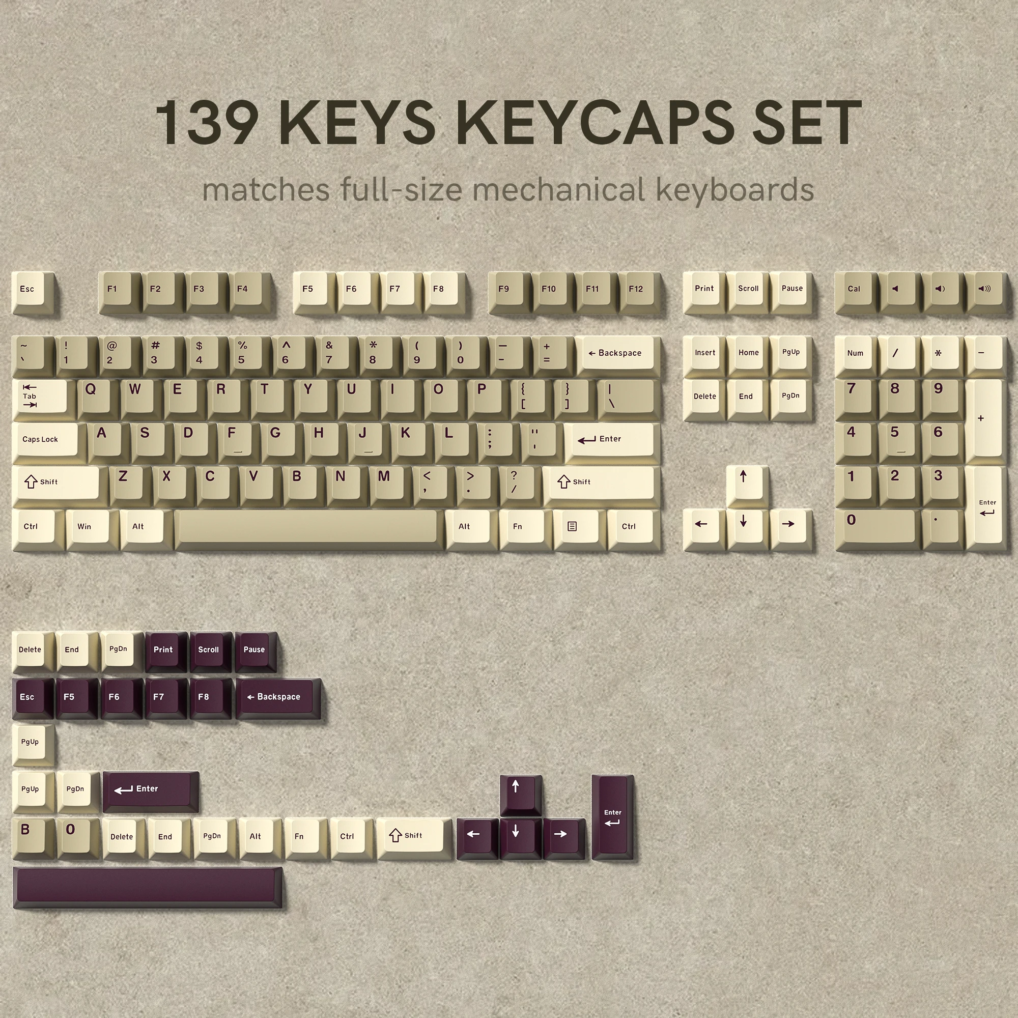168 Keys PBT Keycaps Cherry Profile White Purple Double Shot Key Caps for Gateron Cherry MX Switches Mechanical Gamer Keyboard