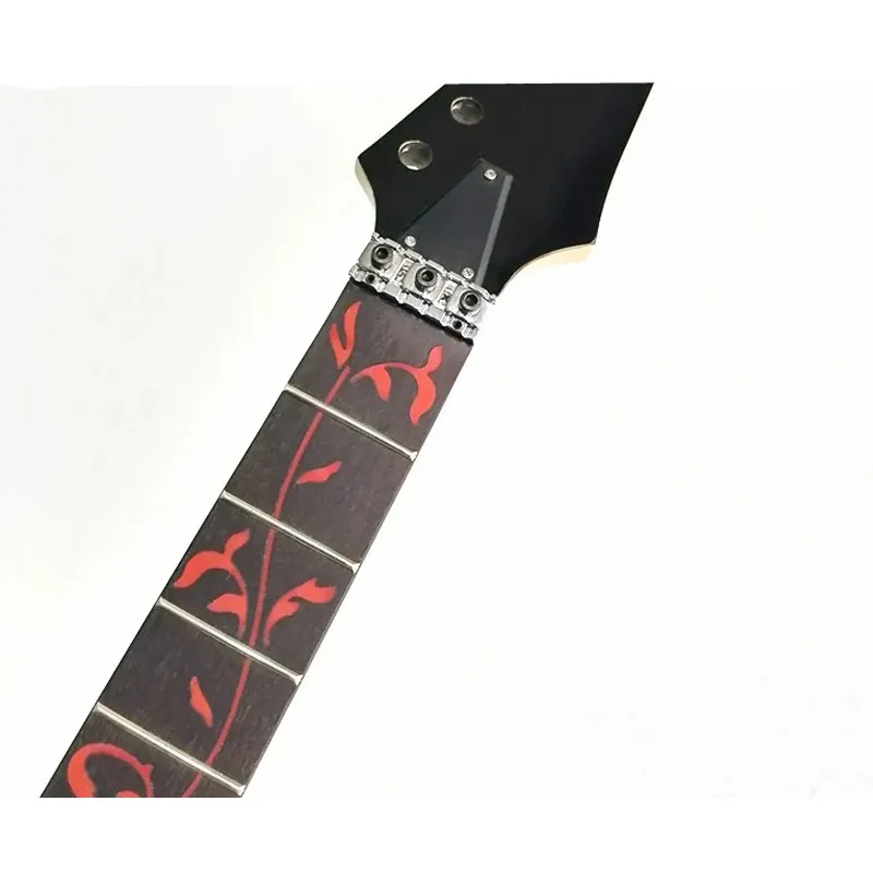 24 Frets Inlay Red Tree Of Life Electric Guitar Neck Rosewood Fingerboard Guitar Strings Lock Guitar Accessories Parts