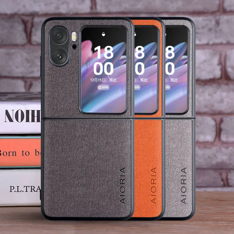 Case for Oppo Find N2 Flip 5G coque Luxury textile Leather soft hard phone cover funda for oppo find n2 flip case capa