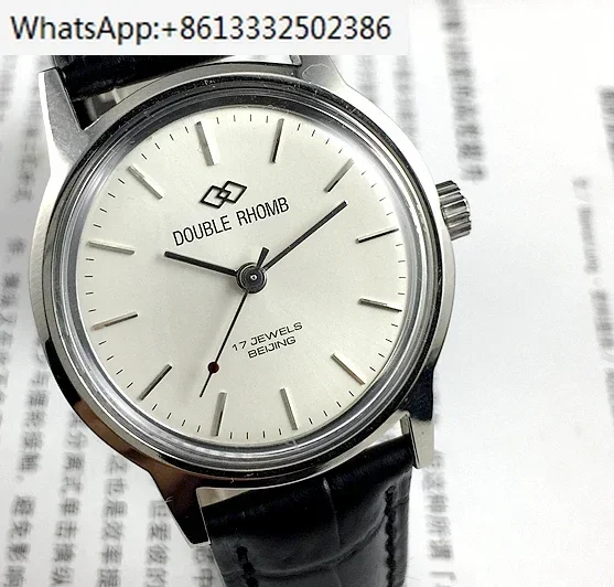 

2023new Beijing Watch Factory Shuangling brand all steel white face manual mechanical watch with a diameter of 35mm