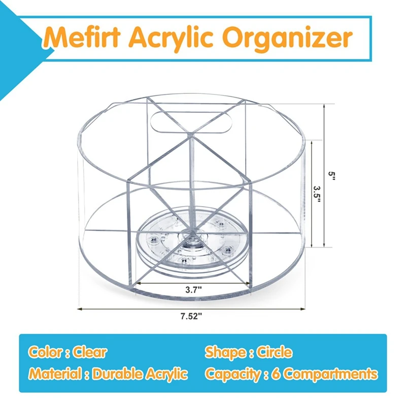 1 PCS Acrylic Pen Holder 360 Degree Pen Organizer Marker Organizer Pen Caddy For Desk, For Office School Home Art Supply