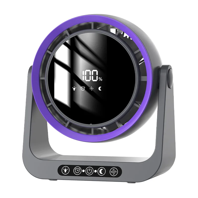 

Tom Auto2025 New Dual-Use Electric Circulation Fan Portable Smart Digital Display Remote Control Desktop Battery