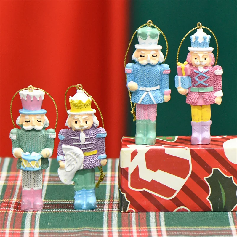 1Pcs 8cm New Classic Cartoons Nutcracker Puppet Ornaments Walnuts Soldiers Band Dolls Desktop Decoration Christmas Supplies