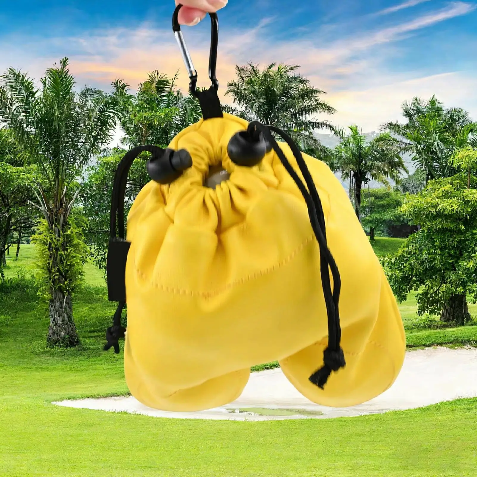 Golf Ball Sack Waterproof Large Flexible Drawstring Storage Golf Ball Bag Sack For Men Women Stocking Stuffers Dad Practice