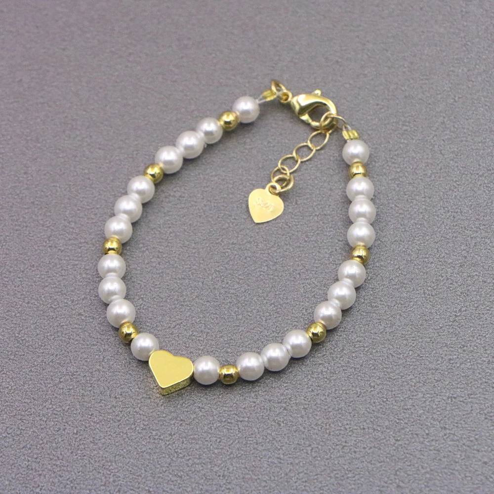 Pulsera Elegante y Encantadora para Bebé, con Perlas, Diseño Exclusivo de Alta Gama, Regalo para Niña de Un Año, Joyería para Bautizo, Venta al Por Mayor del Fabricante