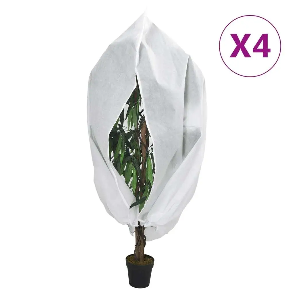 4 pcs Plant Fleece Covers with Zip, 70 g/m², 3.93x3m - Durable Garden Protection