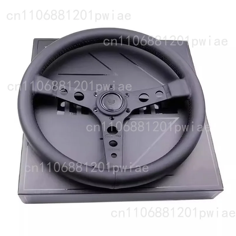 Modified 14-inch black steering wheel quick-release leather steering wheel matte anti-velvet leather competitive steering wheel