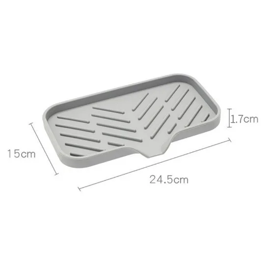 Gootsteen Siliconen Dienblad Met Afvoer Zeep Spons Opslaghouder Aanrecht Gootsteen Scrubber Borstel Zeep Opbergrek Keuken Organizer