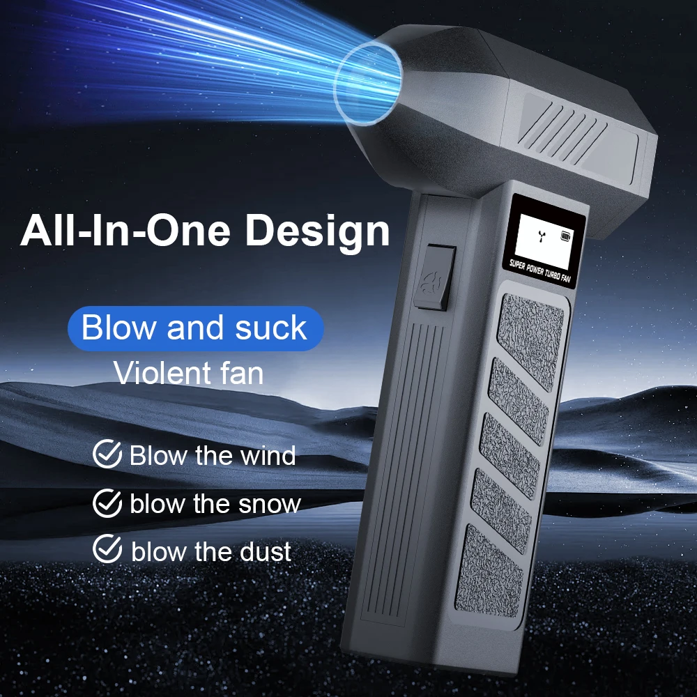 

Turbo Blower Jet Fan Cleaning Blower Tool Car Blowing Snow 4 Gears Electric Air Duster 130000 RPM Portable Type-C Charging