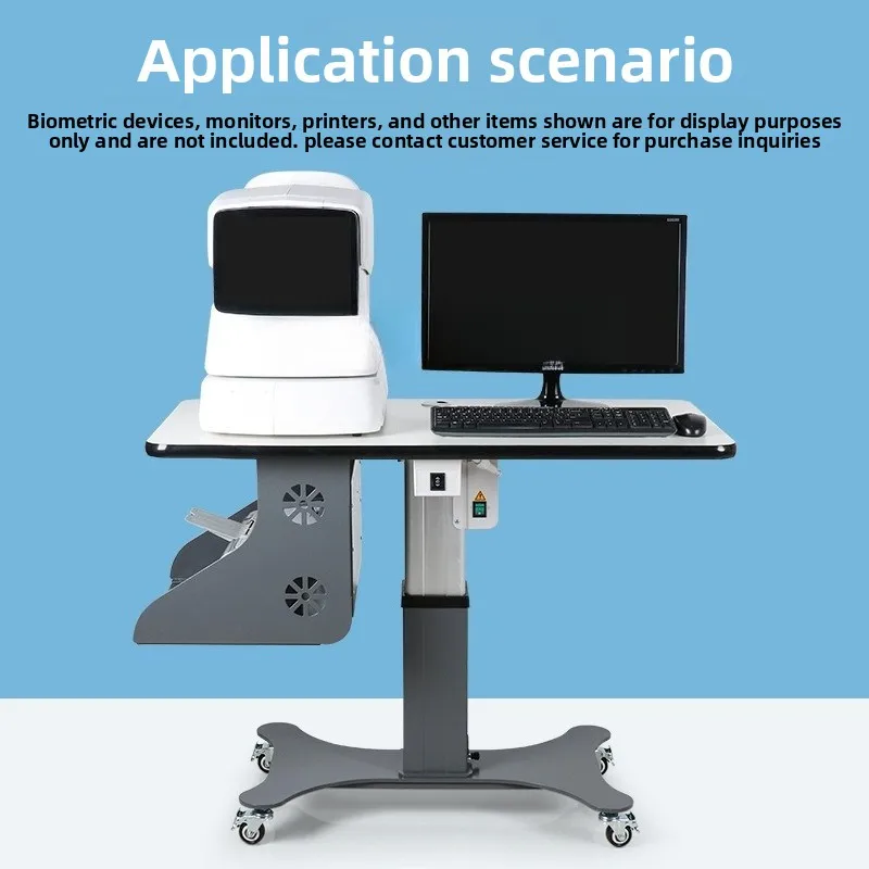Optometry lift table, large countertop lengthened to place biological measuring instrument