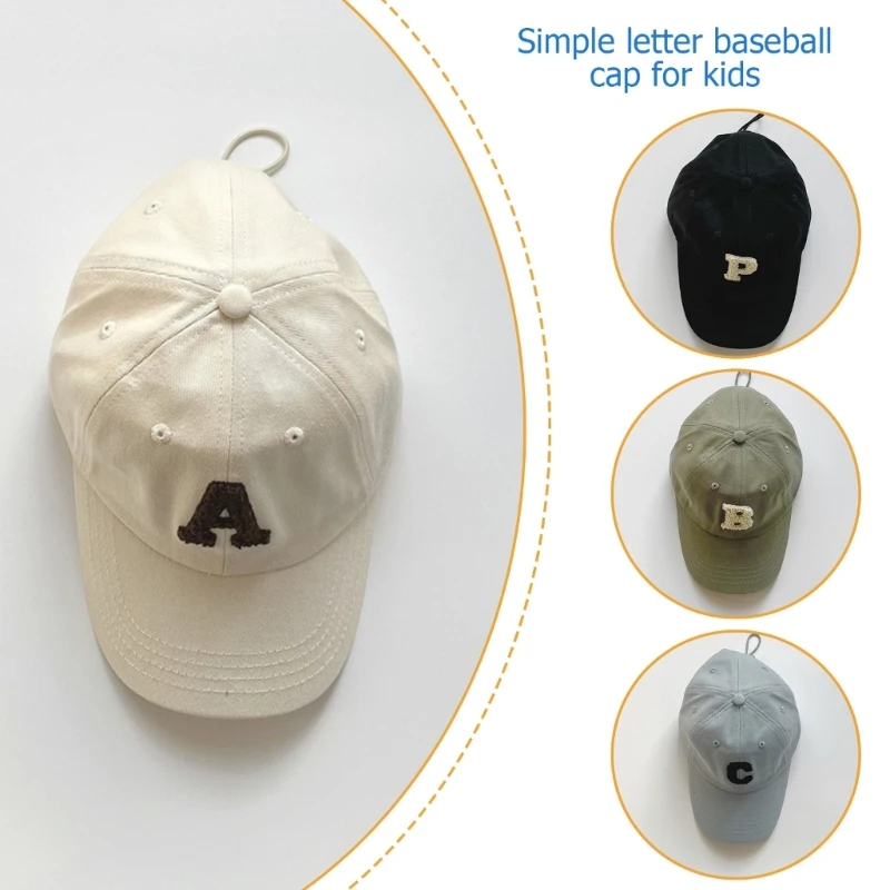 Fashion Simple Letter Print Children's Baseball Cap Adjustable Outdoor Baby Girls Boys Sun Hat For 4-12 Years Kids Sports Bonnet