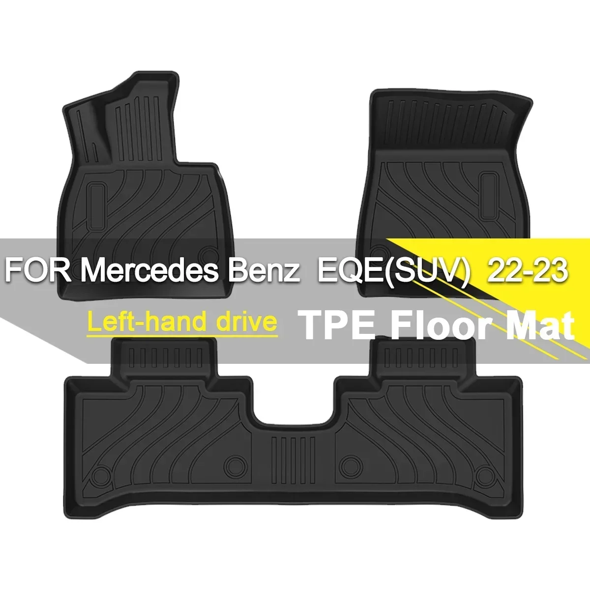 

Car Floor Mat Waterproof Non-Slip TPE Rubber Fully Surrounded Refit Left Hand Drive for Mercedes Benz EQE/EQE SUV 2022-2023
