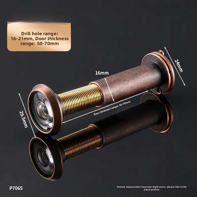 2025 Zinc Alloy Door Peephole Viewer 220 Degree Wide Angle Optical Glass Lens Adjustable Security Spy= Hole For Home Office