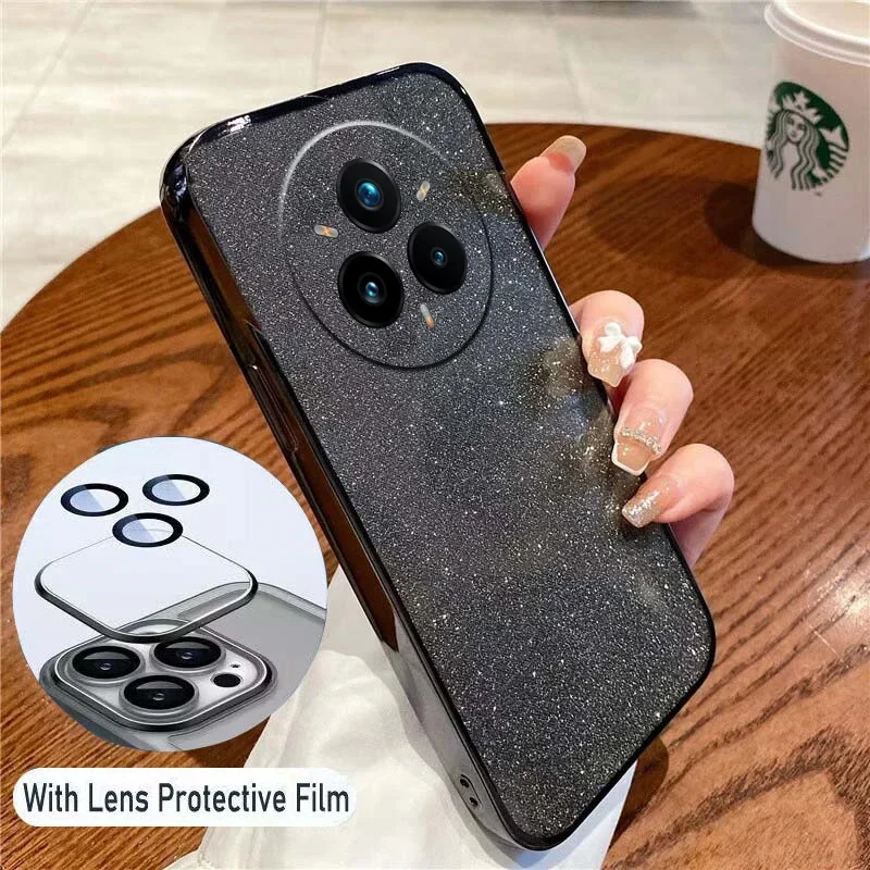 حافظة لهاتف Realme 14 Pro Plus 5G 14 X بلون سادة ترتر لامع غطاء ناعم لكاميرا Realme 14X 14 Pro Plus غلاف خلفي لحماية الكاميرا #3