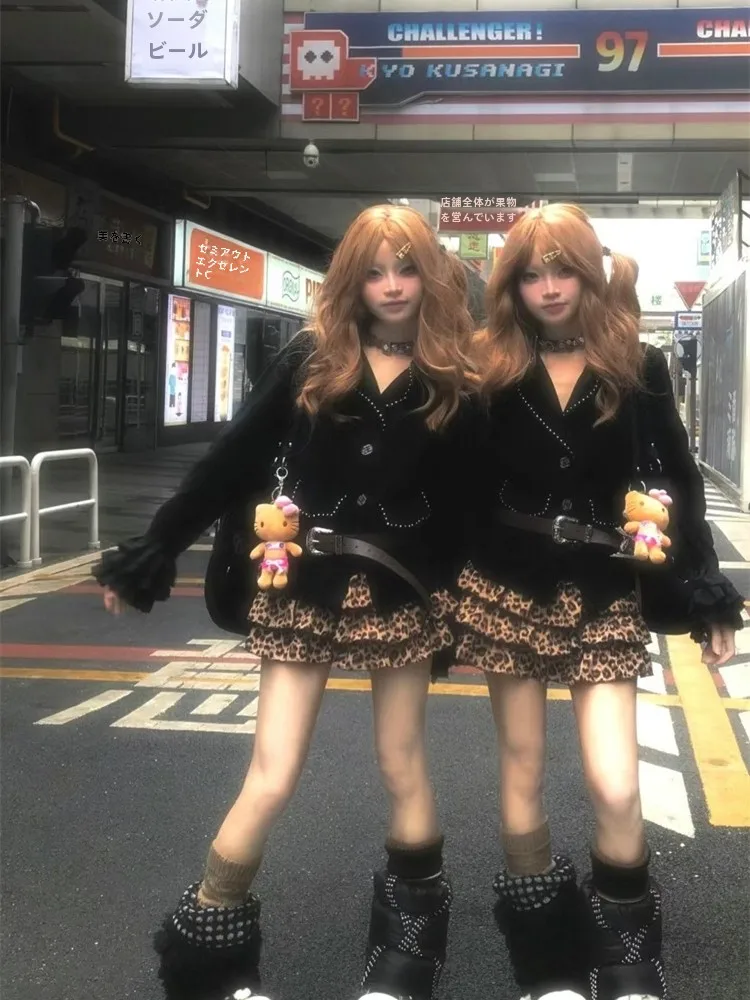 Yidoumei レディース ショート A ライン スカート ヒョウ柄 ベースレイヤー スカート 春夏 2024 ファッション トレンド ナチュラル ウエスト デザイン