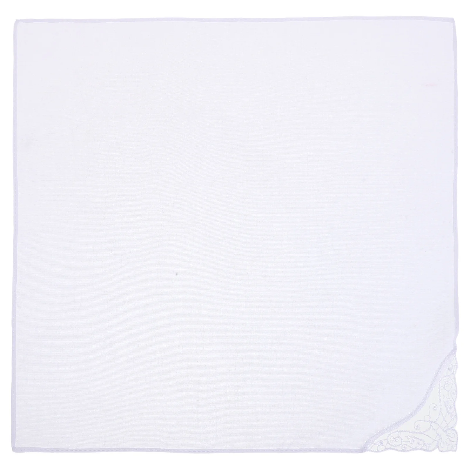 6개입 수제 자수 레이스 손수건 재사용 가능한 두꺼운 면 여성용 빈티지 스타일 포켓 스퀘어 11x11 인치