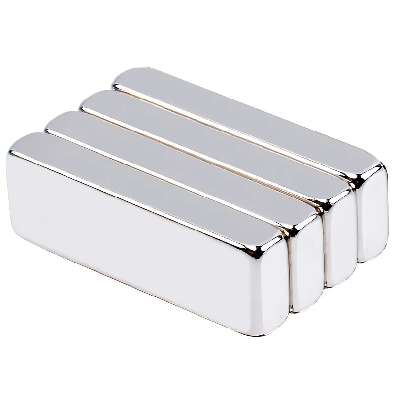 4Pcs Super Strong Rare Earth Magnets Bar, Rectangular Industrial Neodymium Magnets Heavy Duty, for  Cruise Crafts Tool Storage