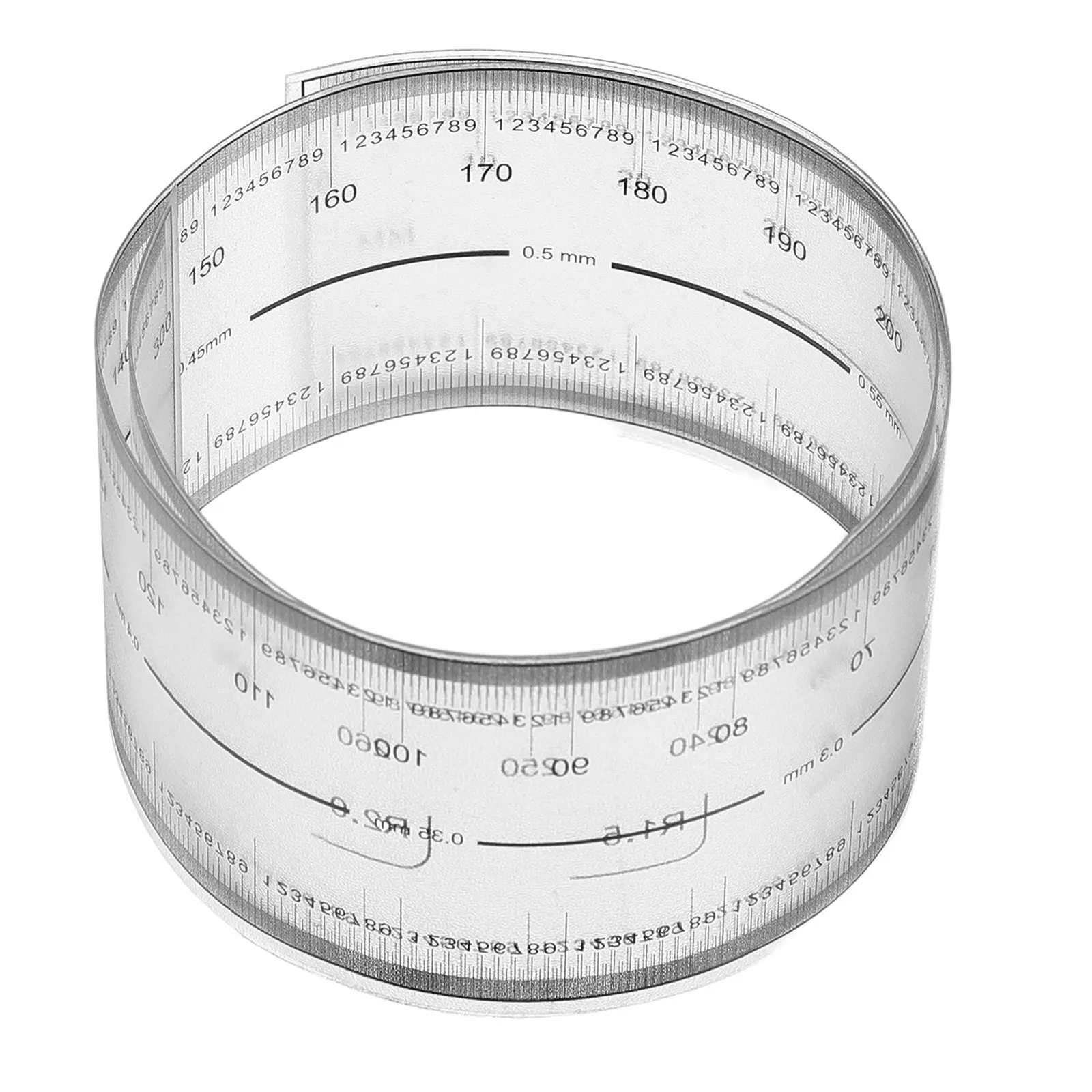 Waterproof Clear Plastic Folding Ruler 30Cm Flexible Soft Double Sided Markings Transparent Calibration Measuring