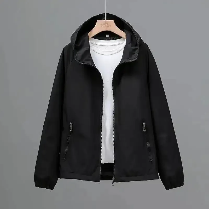 فضفاض سستة حتى سترة واقية سترة المرأة ربيع الخريف موضة مقنعين سترة واقية سترة امرأة جيوب طويلة الأكمام معاطف الإناث