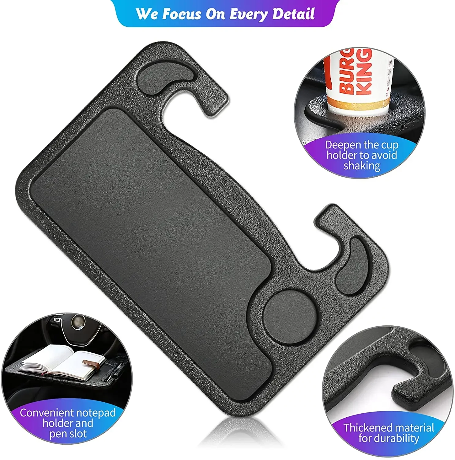 Picture 6: Car Steering Wheel Dining Table Auto Multi-functional Dinner Plate Drink Holder Writing Desk Multi-functional Cars Storage Rack