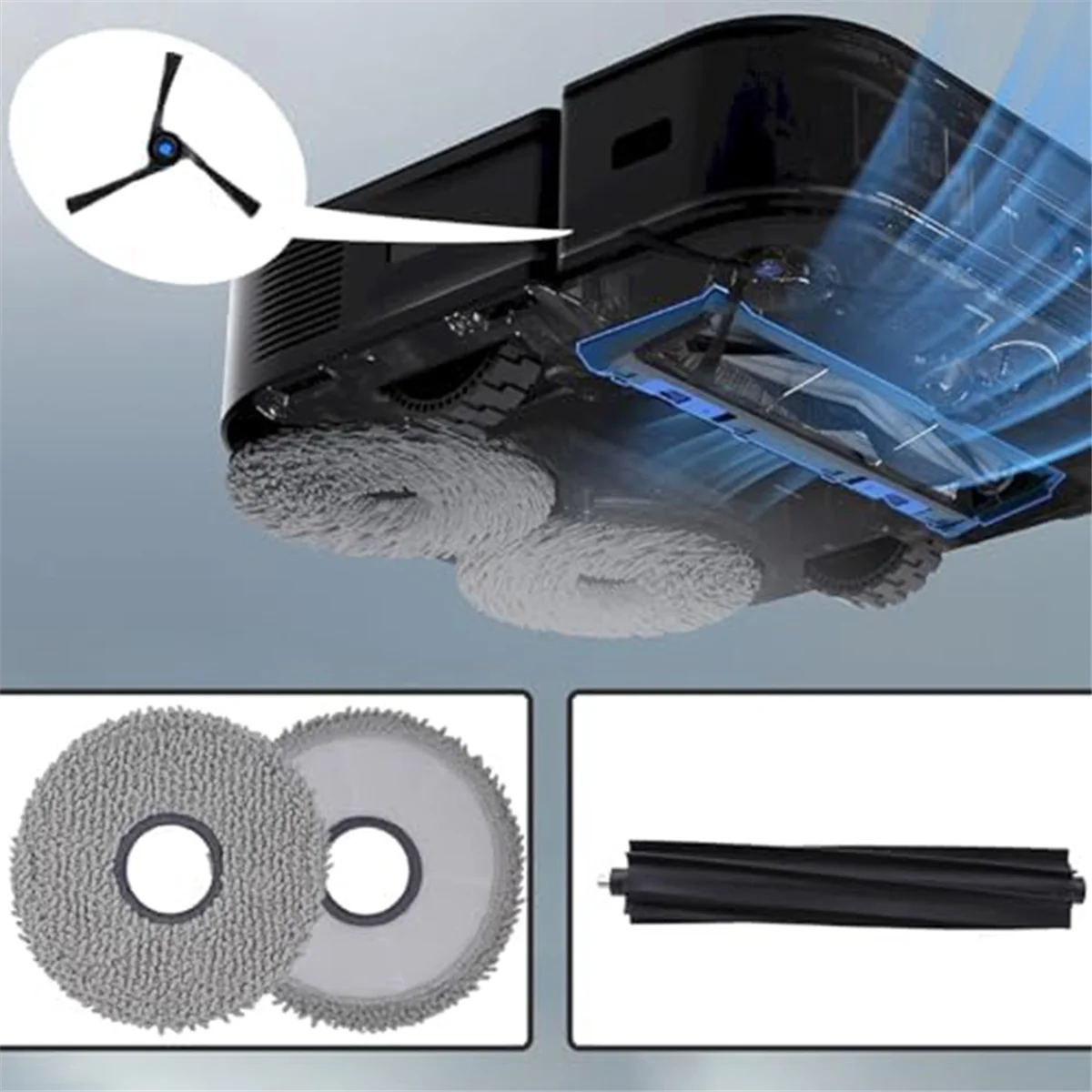 Accessory Set Compatible for Ecovacs Deebot X2 Omni Replacement Parts Main Brush, Side Brushes, Filters, Mops, Dust Bags