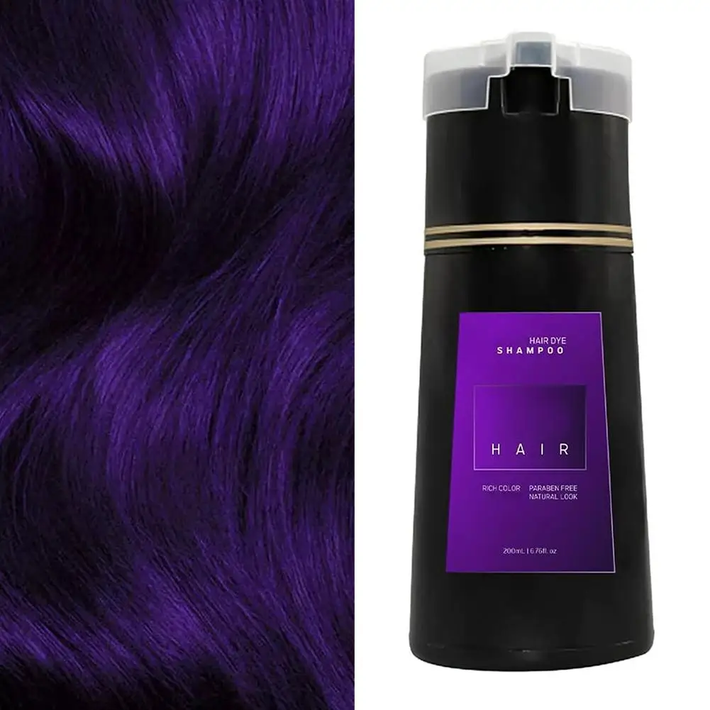 Hair Color Shampoo for Gray Hair 3 in 1 Black Hair Dye Shampoo for Women Men Natural Herbal Safety Nourishing Hair Care Cream